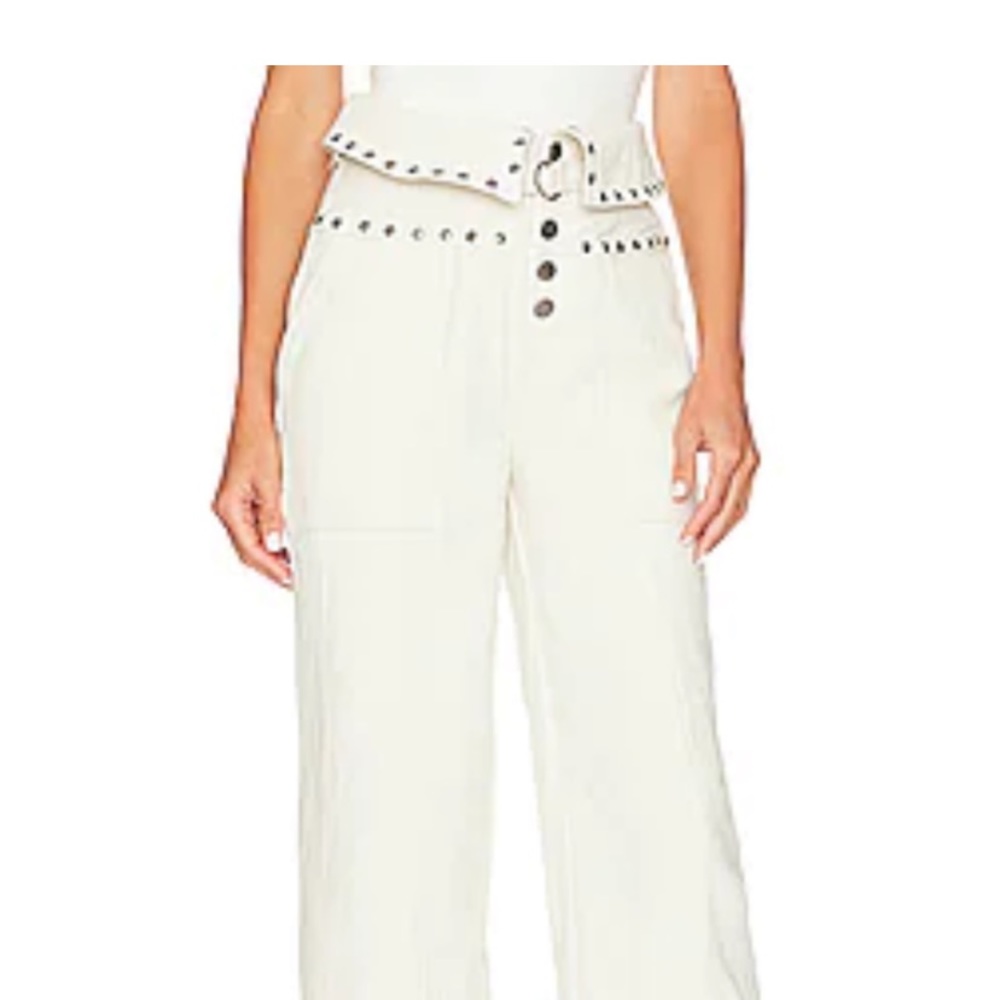 Cream Tularosa cargo pant with cool silver detailing